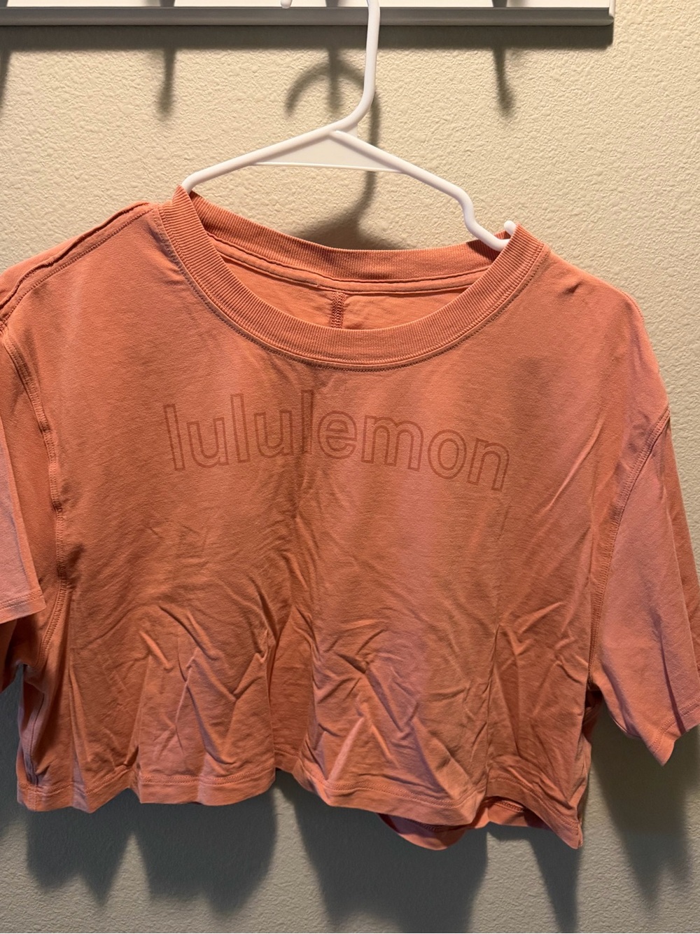 lululemon athletica all yours graphic Coral Crop Tee